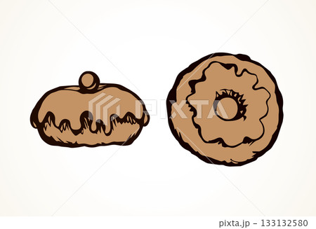 Donut. Vector drawing 133132580