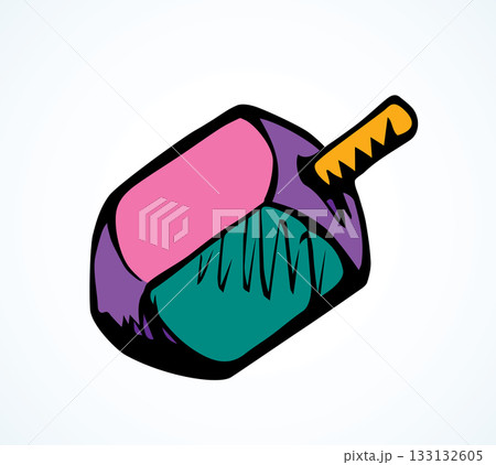 Jewish holiday symbol. Dreidel. Sketch Jewish holiday symbol. Dreidel. Sketch 133132605
