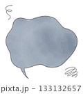 悩みや不満、悲しい気持ちを表現する吹き出し。モヤモヤした気持ちを表すフレーム。 133132657