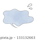 悩みや不満、悲しい気持ちを表現する吹き出し。モヤモヤした気持ちを表すフレーム。 133132663