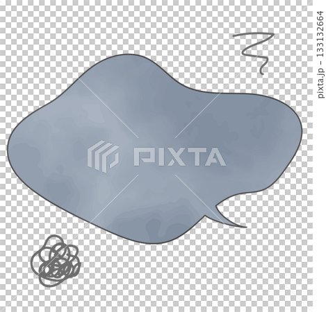 A speech bubble that expresses worries, dissatisfaction, and sadness. A frame that expresses a vague feeling. 133132664