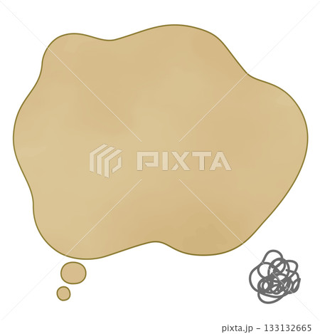 悩みや不満、悲しい気持ちを表現する吹き出し。モヤモヤした気持ちを表すフレーム。 133132665