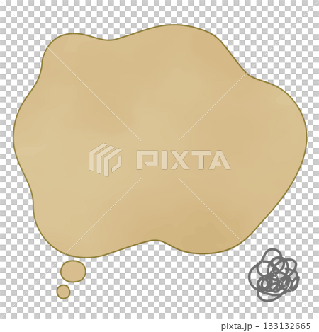 悩みや不満、悲しい気持ちを表現する吹き出し。モヤモヤした気持ちを表すフレーム。 133132665