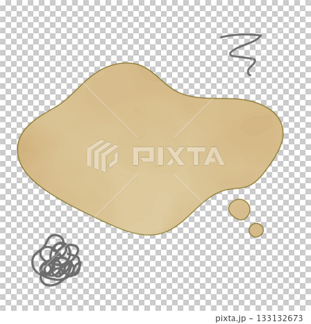 A speech bubble that expresses worries, dissatisfaction, and sadness. A frame that expresses a vague feeling. 133132673