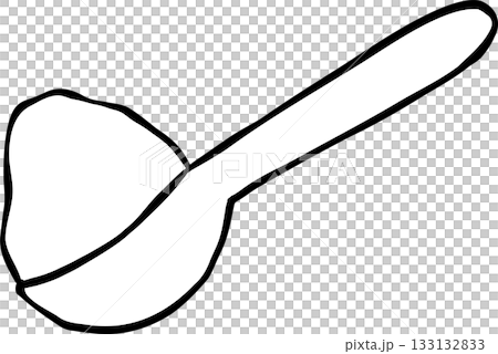 Spoonful of Powder sugar Outline black and white hand drawn 133132833
