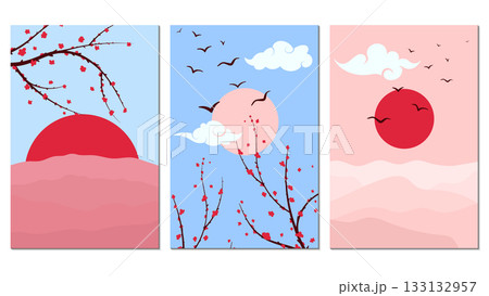 asian posters set 133132957