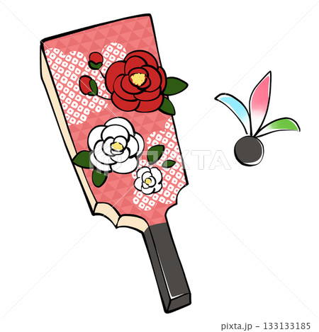 羽子板と羽根のイラスト 133133185