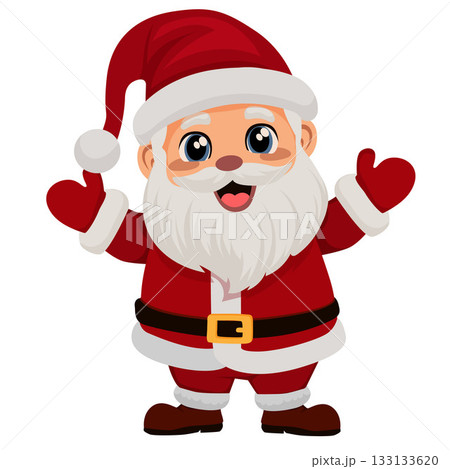 santa claus cartoon character flat style 133133620