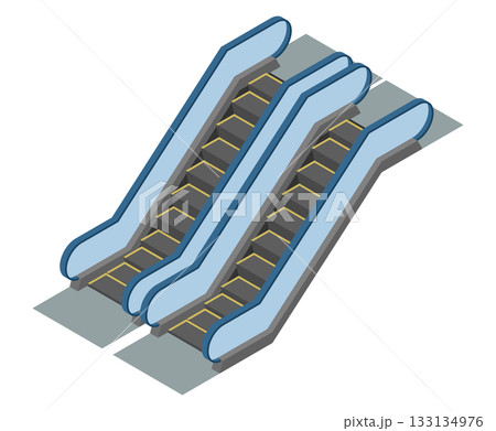 アイソメトリックイラスト：エスカレーター 133134976