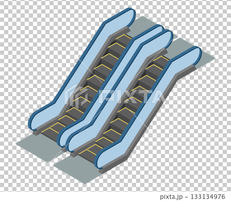 アイソメトリックイラスト：エスカレーター 133134976