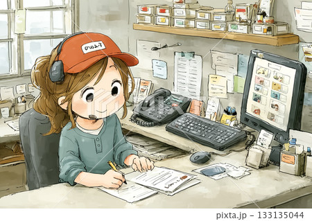 美優シリーズ:食品物流事務で出荷データを確認する美優 美優シリーズ:食品物流事務で出荷データを確認する美優 133135044