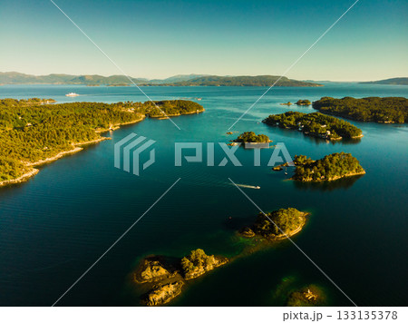 Aerial view. Fjord landscape near Bergen, Norway Aerial view. Fjord landscape near Bergen, Norway 133135378