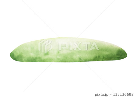 Green meadow hill. Watercolor hand drawn blank for arrangement. Isolated botanical illustration on transparent background. Perfect for tropical design projects. For designers, invitations, baby Green meadow hill. Watercolor hand drawn blank for arrangement. Isolated botanical illustration on transparent background. Perfect for tropical design projects. For designers, invitations, baby 133136698