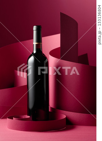Bottle of red wine. Bottle of red wine. 133136804