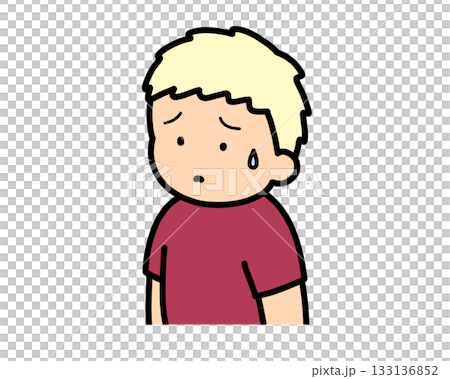 困る　金髪の男の子 133136852