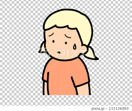 困る 金髪の女の子 困る 金髪の女の子 133136893