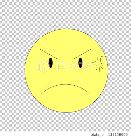 怒りマーク付きの怒った顔アイコン	 133136906