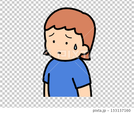 Troubled brown-haired girl 133137160