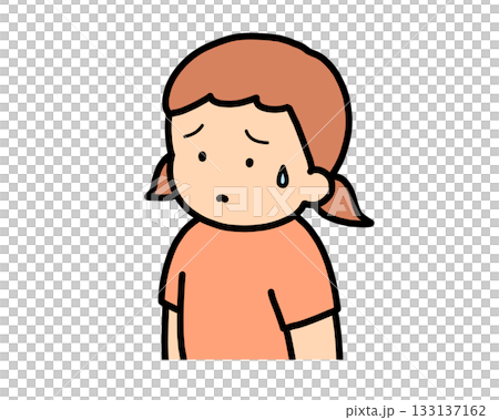 Troubled brown-haired girl 133137162