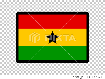 簡單的加納國旗圖標 133137324