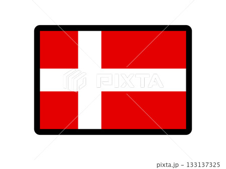 シンプルなデンマークの国旗アイコン 133137325