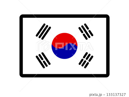 シンプルな韓国の国旗アイコン 133137327