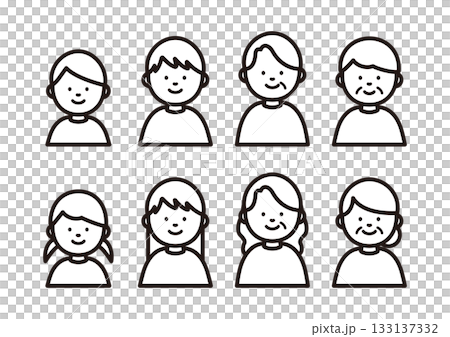 Simple family illustration icon 133137332