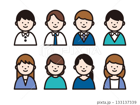 シンプルな会社員のイラストアイコン シンプルな会社員のイラストアイコン 133137339