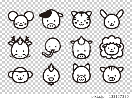 Simple illustration icon of the 12 zodiac signs Simple illustration icon of the 12 zodiac signs 133137350