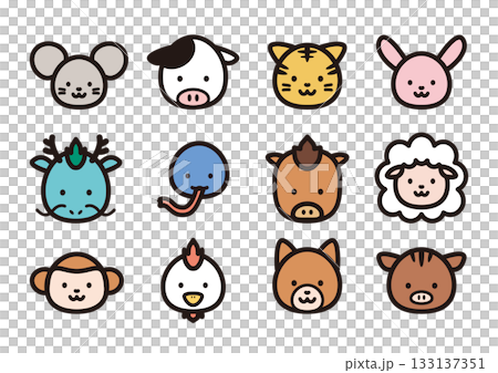 Simple illustration icon of the 12 zodiac signs Simple illustration icon of the 12 zodiac signs 133137351