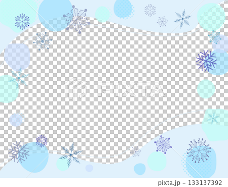 雪花波浪圖案相框 - 藍色 133137392