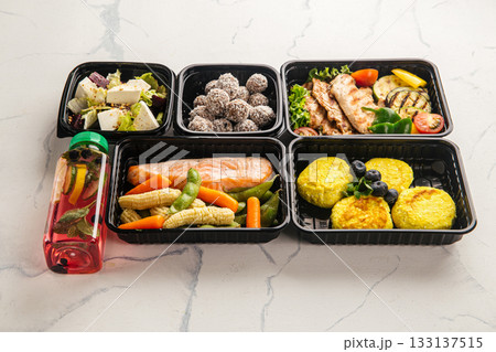 Healthy assorted meal prep set 133137515