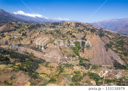 View of the Andes Mountains in the Ancash region. 133138979