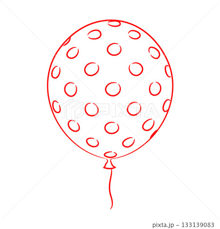 balloon inflatable speckled, sketch of red art brush lines 133139083