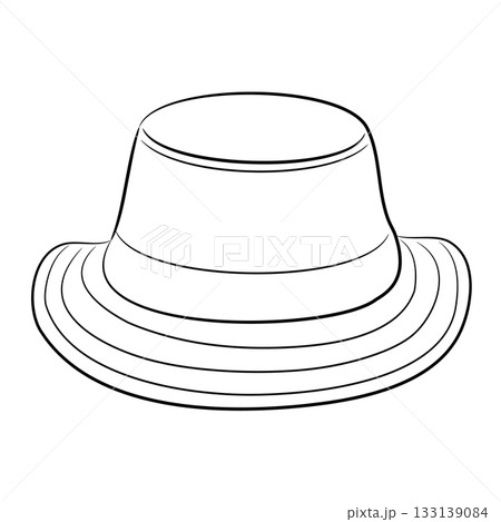 bucket hat, sketch of black art brush lines 133139084
