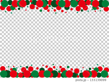 Red and green polka dot frame top and bottom - Christmas image Red and green polka dot frame top and bottom - Christmas image 133139099
