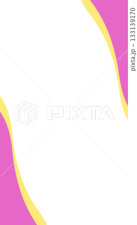 シンプルなウエーブと幾何学のかわいいポップな背景フレーム 133139170