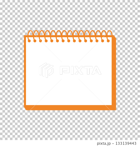 横型 リングノート 無地 オレンジ色 横型 リングノート 無地 オレンジ色 133139443