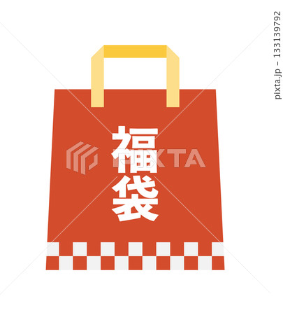 縦型のシンプルな赤い福袋のイラスト 133139792