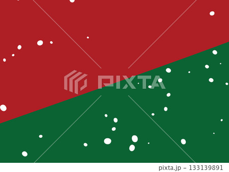 クリスマスカラー（赤と緑）の抽象的な背景と雪・スプラッシュ 133139891