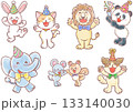 かわいい動物達のパーティー_パーティー衣装をつけたアニマル達 133140030