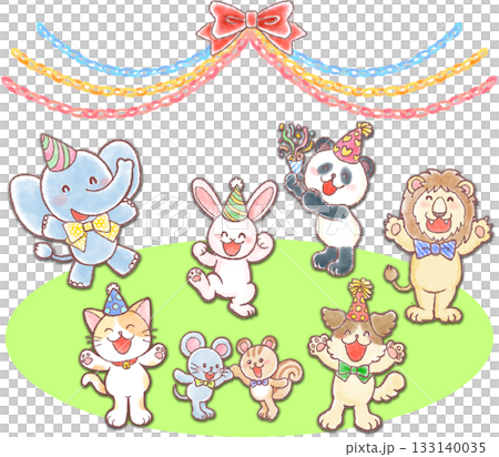 かわいい動物達のパーティー_パーティー飾り かわいい動物達のパーティー_パーティー飾り 133140035
