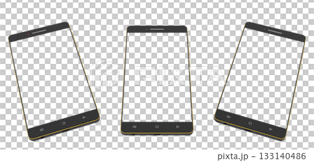 Smartphone isolate with an isolated screen is the perfect layout for interface design. Three angles allow you to conveniently place content for advertising or presentation. Smartphone isolate with an isolated screen is the perfect layout for interface design. Three angles allow you to conveniently place content for advertising or presentation. 133140486