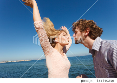 Dating. Couple in love kissing 133140836