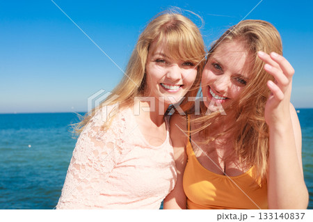 Two women best friends having fun outdoor Two women best friends having fun outdoor 133140837