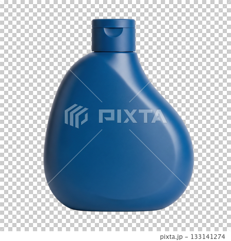 Blue plastic bottle mockup with a flip top cap for shampoo shower gel or cosmetic product 133141274