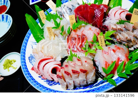 食事　料理　豪華　刺身盛合せ　漁師民宿　はま屋　田代島　猫の島　ネコ　ねこ島 133141596