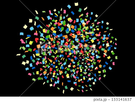カラフルな紙吹雪 背景ブラック 黒色 カラフルな紙吹雪 背景ブラック 黒色 133141637