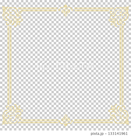 アンティークな正方形フレーム　手描き 133141961