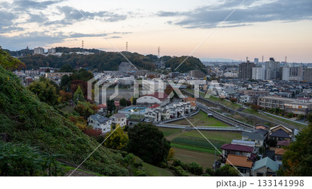 夜景の眺望の良いポイントから見える聖蹟桜ヶ丘や川崎街道沿いの住宅地 133141998